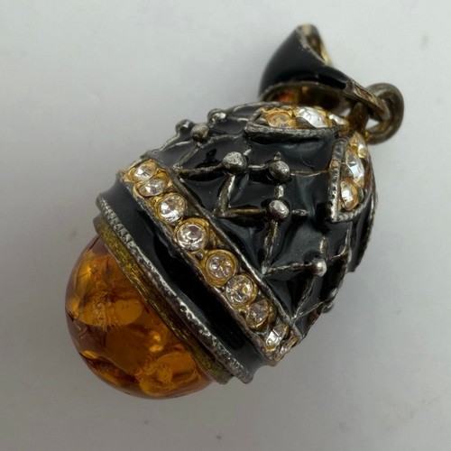 Vintage egg pendant sterling - egg,
