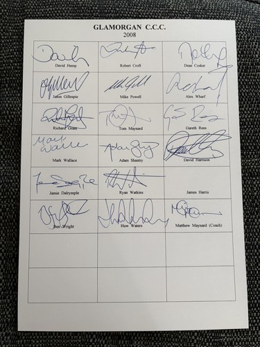Glamorgan ccc a4 signed - ccc,