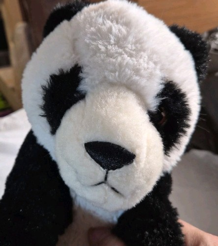 Black white small panda bear - black,