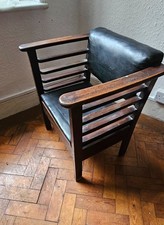 Utico Mid Century Art Deco Mahogany & Leather Music Chair 1930s
