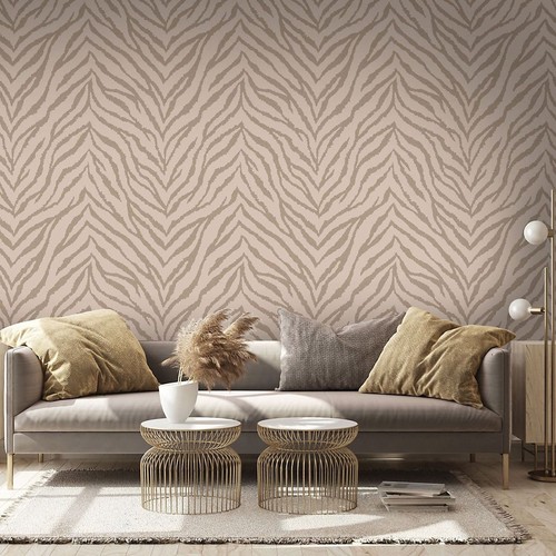 Pink gold zebra print - /,