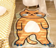 Cat Shaped Area Rug Floor Mat for Bedroom Entryway Living Room Washable Carpet 