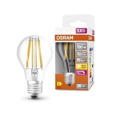Osram 11w (100w) A60/GLS LED Warm White (2700K) Dimmable E27/ES Clear Lightbulb.