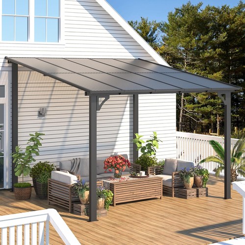 Outdoor metal lean gazebo - outdoor,