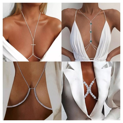 Rhinestone bra body jewellery - rhinestone,