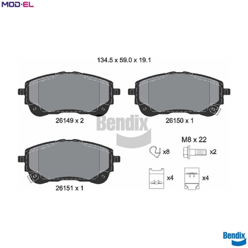 Brake pad set disc - pad,