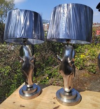 Pair Of Horse Head Table Lamps