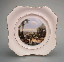 Vintage Sandland Ware Square Plate Turner Painting Scene Lancaster & Sandland