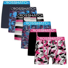 Crosshatch Men’s 6 Pack Boxer Shorts Cotton Stretch Underwear Soft Comfort Fit