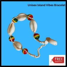 Unisex Handmade Jamaican Rastafarian Colours Adjustable Beaded  String Bracelet