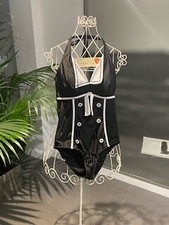 Lindy Bop Melody Vintage Style Swimsuit Black & White SIZE 8