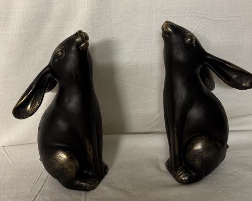 Resin rabbit bookends - resin,