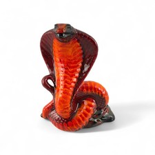 Handcrafted Venomous Cobra / Snake Figure , Anita Harris , Gold signed