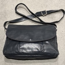 ENNY-ICONIC ITALIAN VINTAGE MAKER-X LARGE SOFT LEATHER-CROSSBODY BAG-NAVY -VGC.