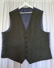 NEW-LLOYD ATTREE & SMITH-SIZE XXL-WOOL BLEND-GREEN MIX-WAISTCOAT WITH POCKETS