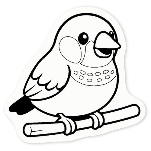 Zebra finch clear - clear, sticker
