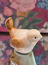 Beautiful Glazed Ceramic Wren Ornament For Patios Or Gardens