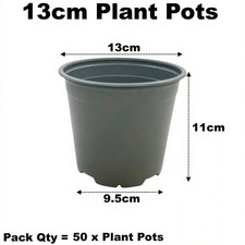 13cm plant pots - litre, grey
