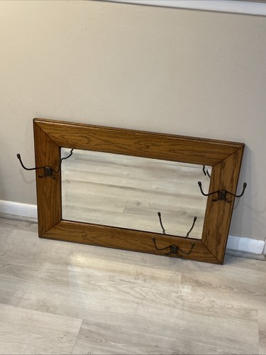 Antique oak hall wall - oak, mirror