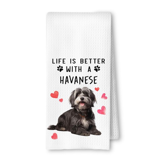 Havanese dog kitchen towels - dog,