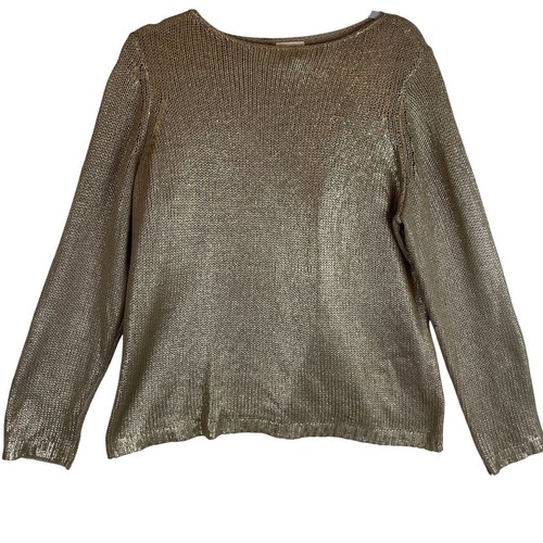Chicos gold metallic knit - gold,