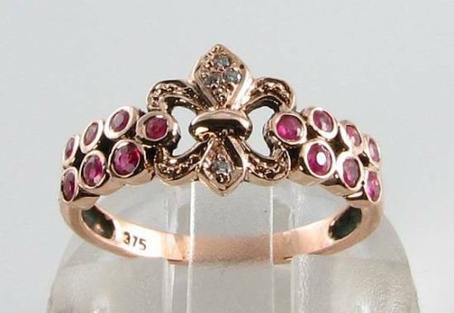 9ct rose gold - gold, diamond