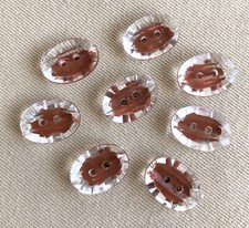 8 Pretty Shiny Crystal Look Oval Coffee Design, 15mm, Shank, Matching Set