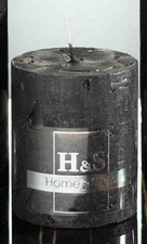 BLACK RUSTIC ELEGANT PILLAR CANDLES - home decoration, gift, wedding