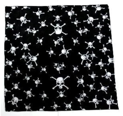 Unisex black white skull - black,