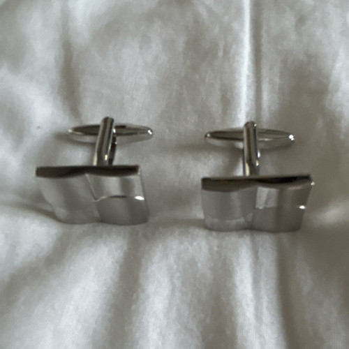 Silver tone metal rectangle - tone,