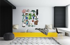 Mine-craft Inspired Multipack Wall Art Stickers Cartoon Sticker Character B2G1F