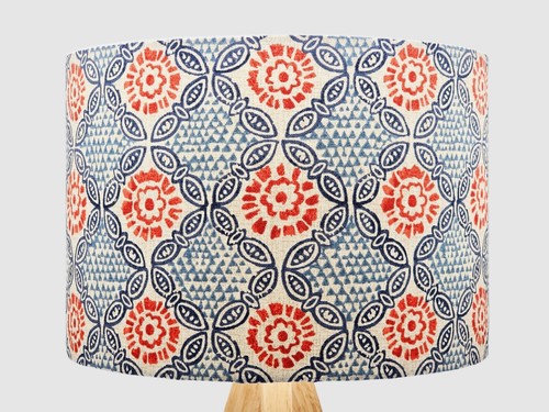 Indian blue red fabric - blue,