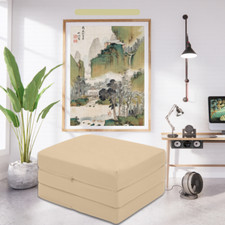 Fold Out Z Bed Foldable Mattress Adult Footstool Pouffe & Adult Sleepover Bed