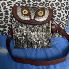 Gold and brown owl handbag