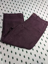 M&S Blue Harbour Moleskin Trousers W34" L25" Purple Aubergine - 100% Cotton 