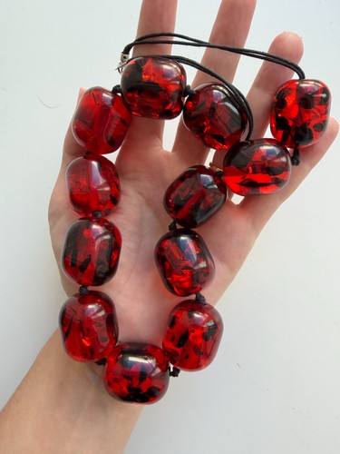 Antique bakelite beads - beads,, amber