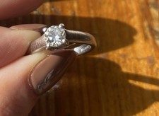 Platinum Diamond Solitaire,Brilliant Cut .75cts, Tiffany Style Setting