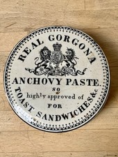 Antique 1880s REAL GORGONA Anchovy Paste Ironstone Pot Lid England 19th C Rare