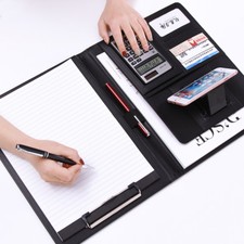 A4 PU Leather Clipboard Folder Organiser Holder Business Conference File Filofax