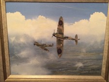 Spitfire signed artist oil - signed,