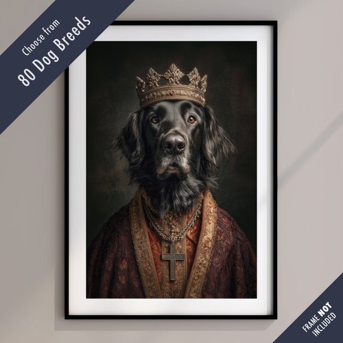 Royal dog portrait print - dog,