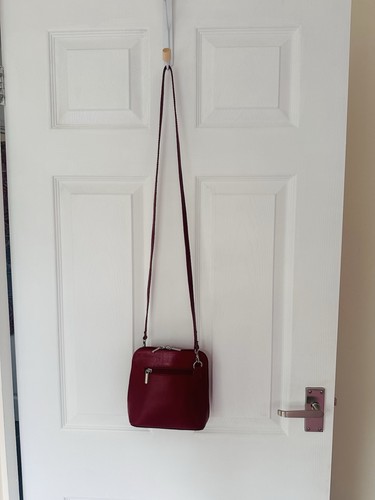 Genuine leather red - genuine, crossbody