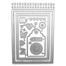Rectangle Lace Border Metal Cutting Dies Curved Embossed Border Die Cuts
