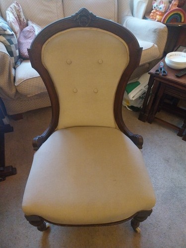 Victorian walnut open arm - victorian,