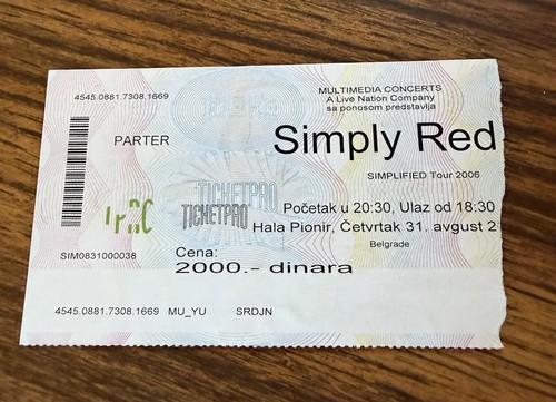 Simply red rare concert ticket - simply,