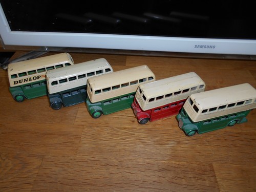 Five dinky double decker buses - five,