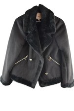 RIVER ISLAND Black Faux Suede