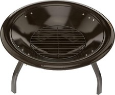 26" Fire Pit Black 26" Round Portable Fire Pit Cooking Grille Wood Burner 