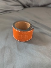 Loewe Slap On  Calf Leather Bracelet Orange