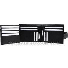 Mens Gents Quality Black Soft Nappa Leather Tri-Fold Wallet by Oakridge 14 Credi